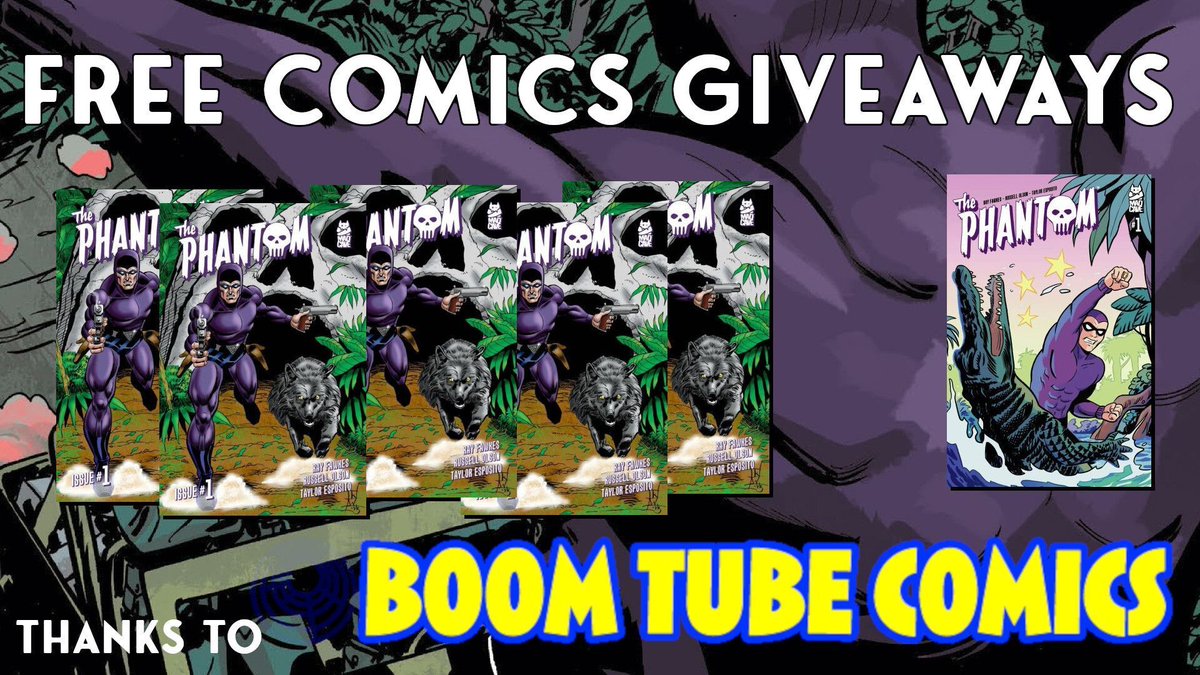 Chronicle_Tweet's tweet image. We have 5 copies of a #Phantom variant cover by #BoomTubeComics featuring exclusive artwork by #KeithWilliams. To enter, we will need your review on the Mad Cave Studios series on our review of the series on our YouTube channel.

Thanks to Boom Tube Comics for the giveaways.