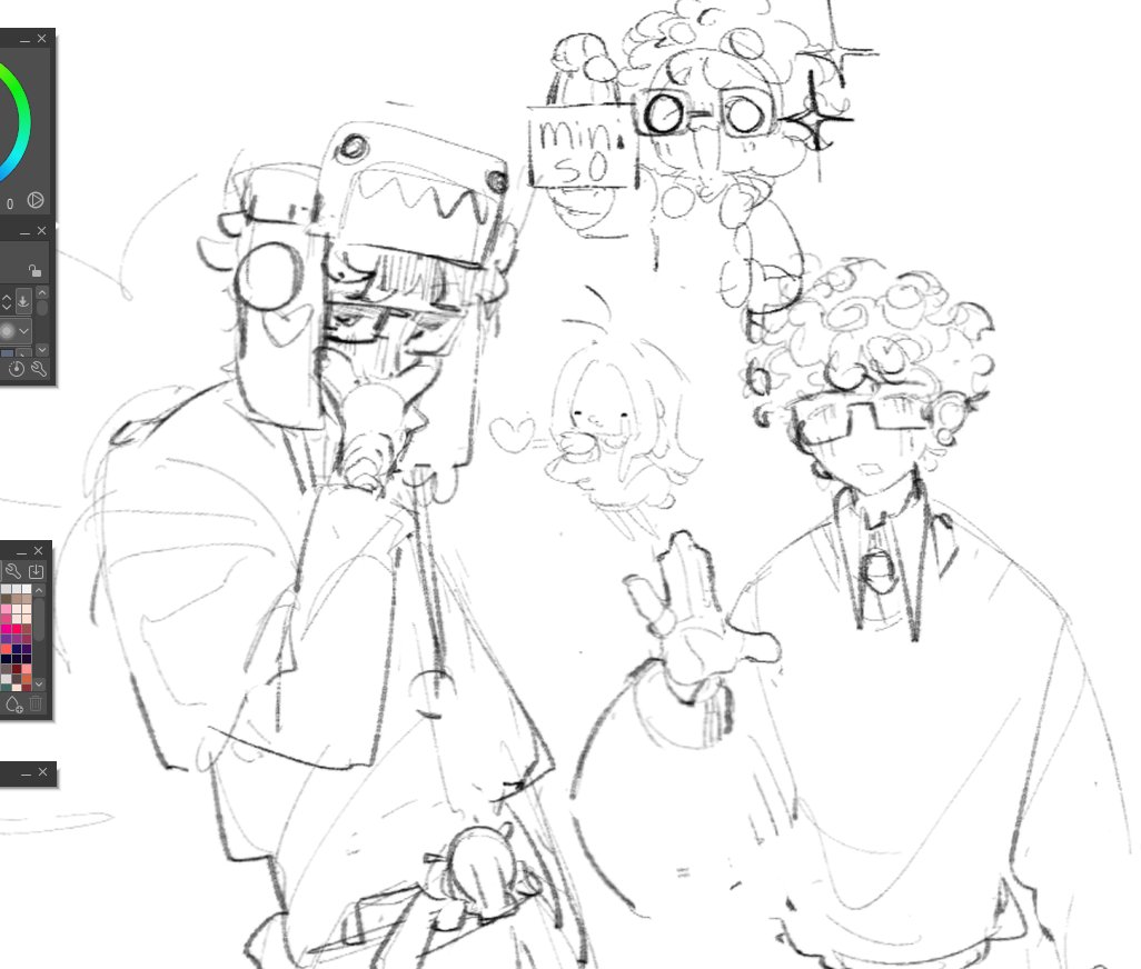 warm up doodles of my bf