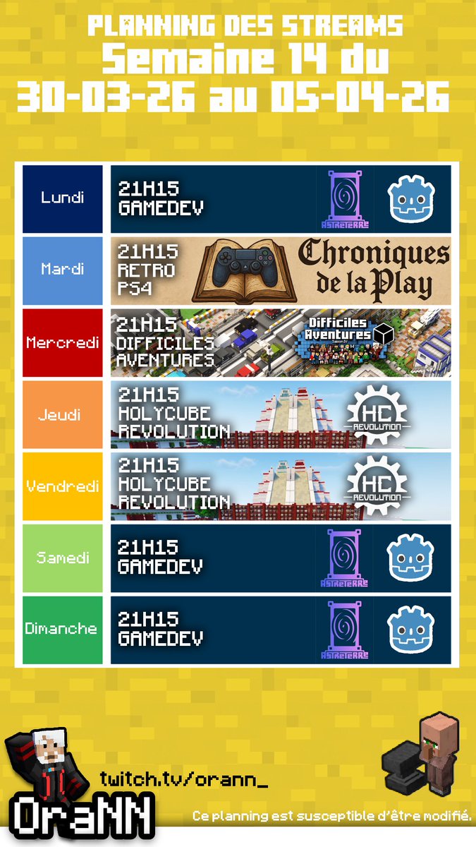_OraNN_'s tweet photo. Le mois d'avril commence déjà et nous, on continue le #GameDev #RedDeadRedemption2 #DifficilesAventures et #Holycube ! https://t.co/FaFf4Ca4RT https://t.co/Q7BLUGshoR