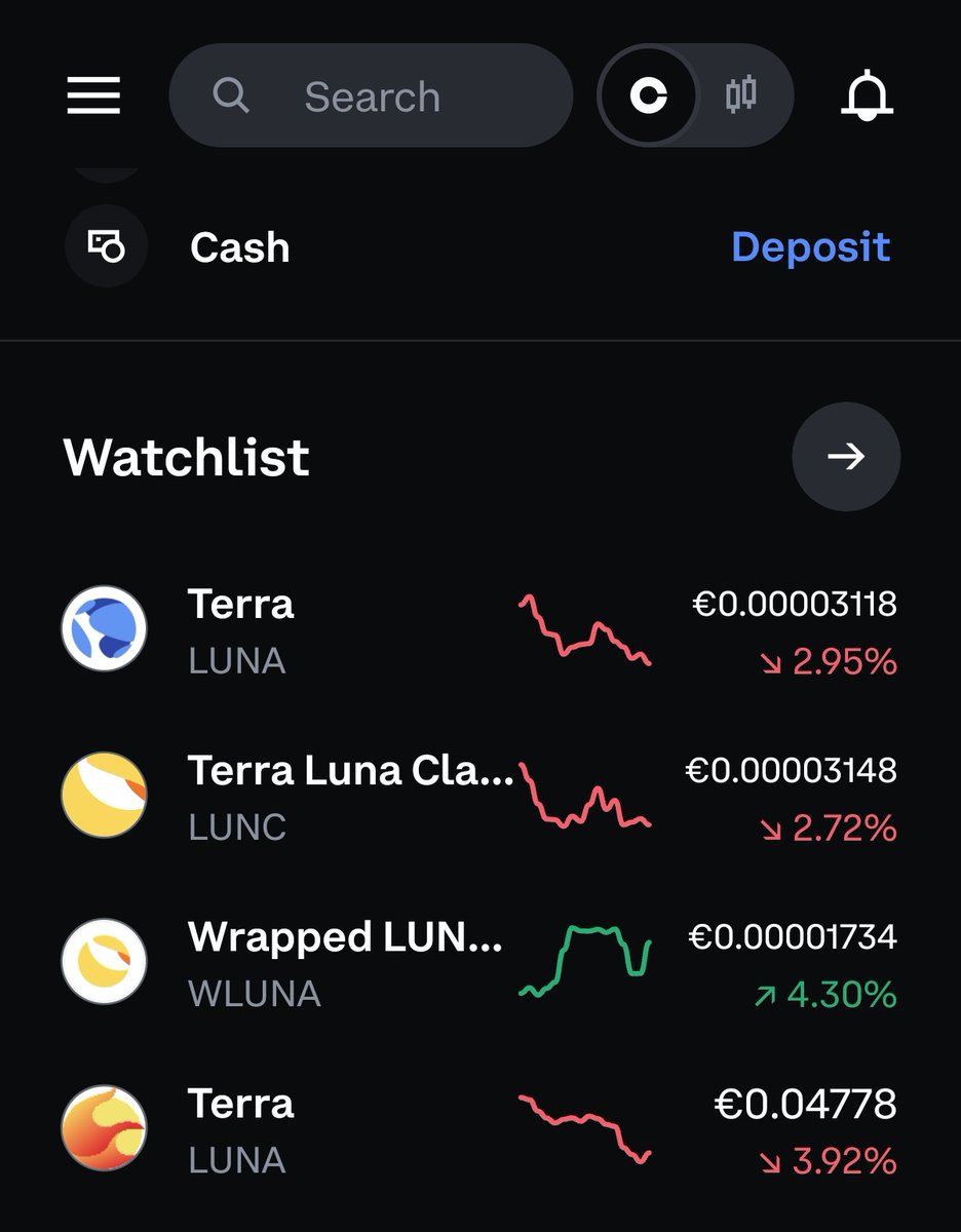 Coinbase just added two decimals for Luna, Wluna and Lunc.