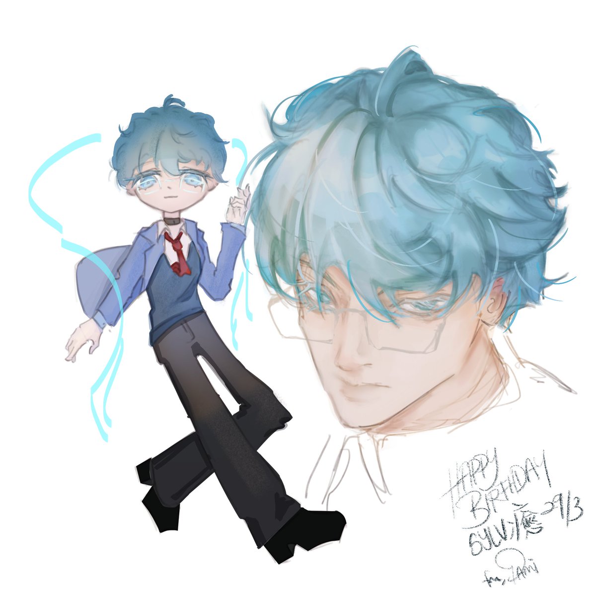 SylvSG's tweet photo. Just received possibly the greatest birthday present I've ever gotten. Left was references from my Sword of Justice character and right is my OC.

TY DAMEI IT'S SO BEAUTIFUL I CAN'T BELIEVE YOU DID THIS IN 2 DAYS???

She said it's incomplete but I'm like this is so good I don't even care.

GDLL 感动流泪 fr.