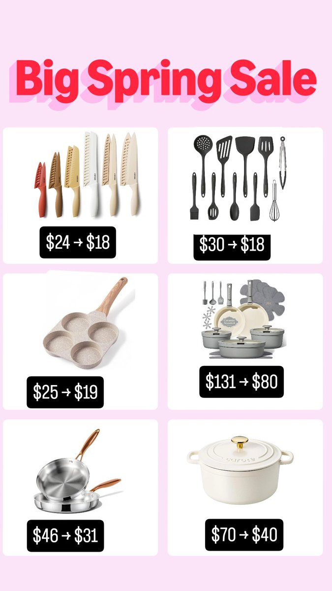sameena355's tweet photo. 💰 Was: $130.99 → Now: $79.99
CAROTE 20pcs Ceramic Cookware Set with Detachable Handles
🛒 Buy: https://t.co/gcOm3SN0tG

💰 Was: $70 → Now: $40
CAROTE Enameled Cast Iron Dutch Oven Pot with Lid
🛒 Buy: https://t.co/0HixQJyUgl

#ad #cookware #kitchendeals #homeessentials #amazon https://t.co/un21flrMg7