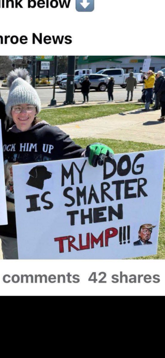 ForceGhost66's tweet photo. #NoKings rally. Grammar so bad even the dog is embarrassed. https://t.co/68QC6o2dyt