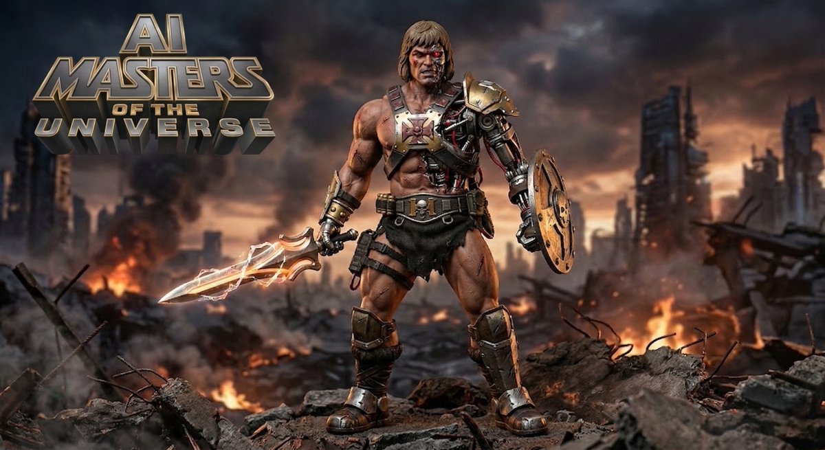aimasters3000's tweet photo. A I MASTERS OF THE UNIVERSE ... 
#MOTU #HEMAN #AI #TERMINATOR #MATTEL #NEW https://t.co/2q24XKlEl1