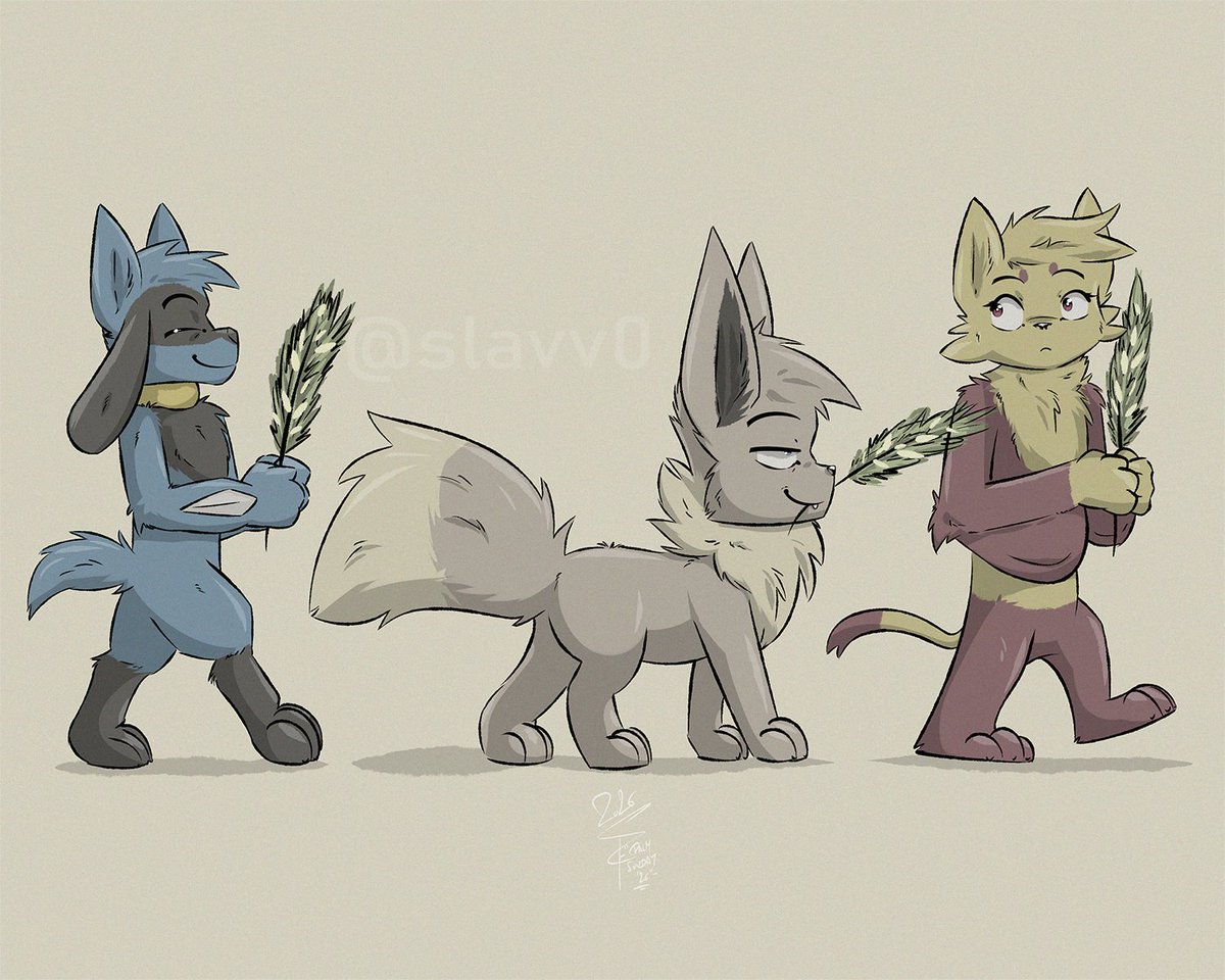 slavv0's tweet photo. Palm Sunday 🌿
#eevee #riolu #mienfoo #イーブイ #コジョフー #リオル https://t.co/jnAr8LaV4T