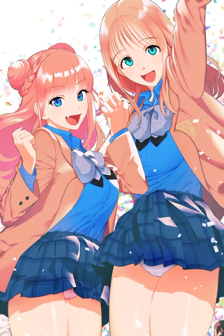 【skeb】リクエストありがとうございました!制服おそろいの星野と千嵐です。