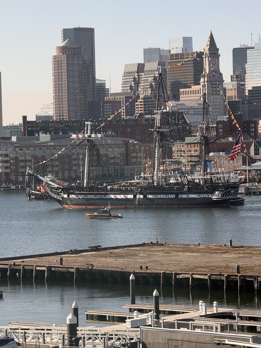 The USS Constitution got underway yesterday morning to rendezvous with the nuclear submarine USS Massachusetts (not Red October) during the submarine's commissioning. Huzzah!