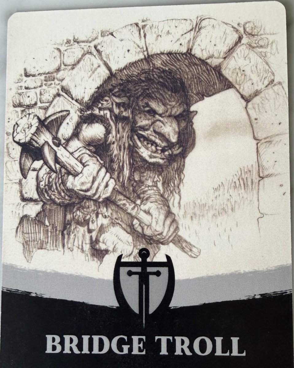 LightningLakeGm's tweet photo. Meet the Bridge Troll. Will you be the one who takes him down?! In Breakers, a monster hunting trick taking game ! Late pledges still available!

#kickstarter #cardgames #boardgames https://t.co/NEZ4vHWehi