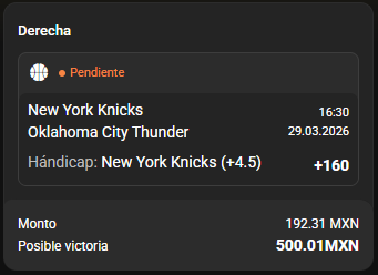 MomioBoost's tweet photo. ¿Última del mes?
total apostado $442.31
utilidad con cualquier resultado posible $57.69
El partido empieza en 3:30h 🧐 https://t.co/aGHriLFWIt