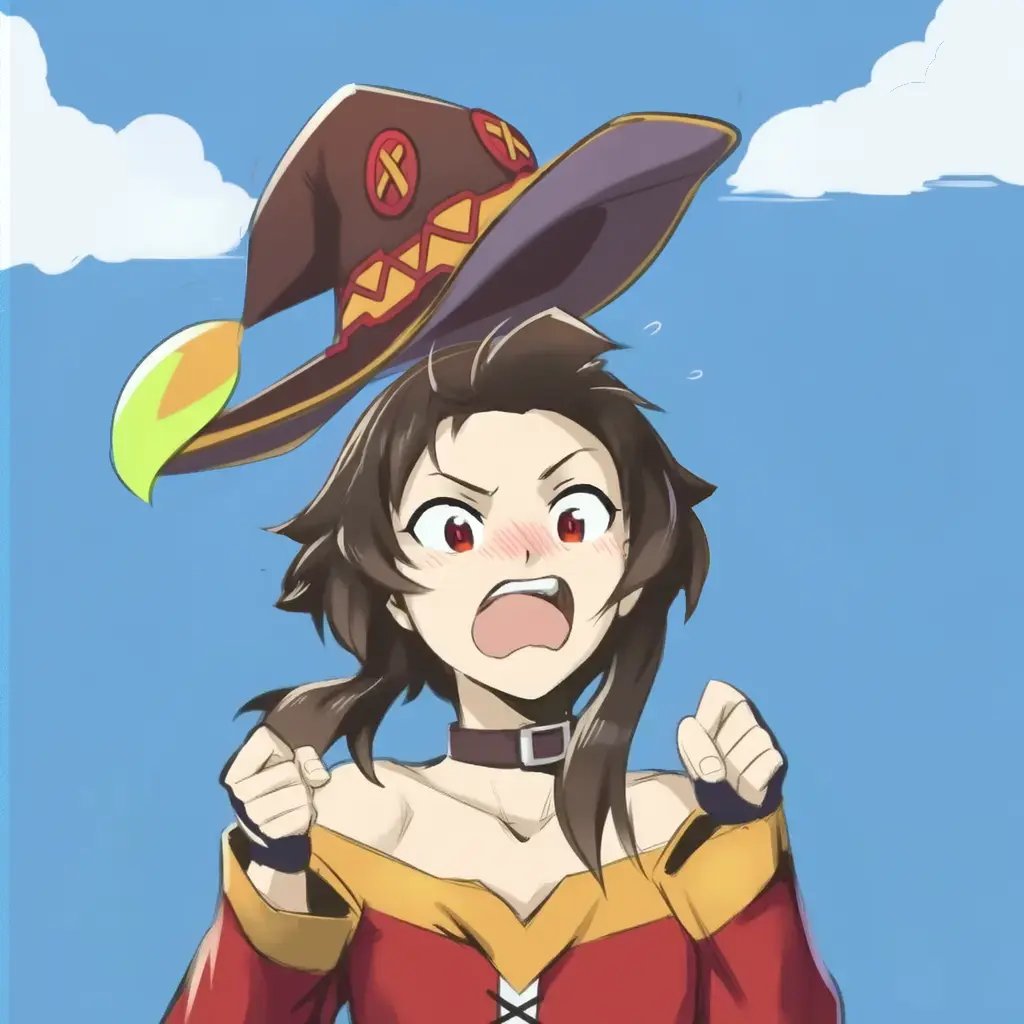 what did Kazuma possibly do this time to make her so mad?

(or maybe she’s embarrassed?)