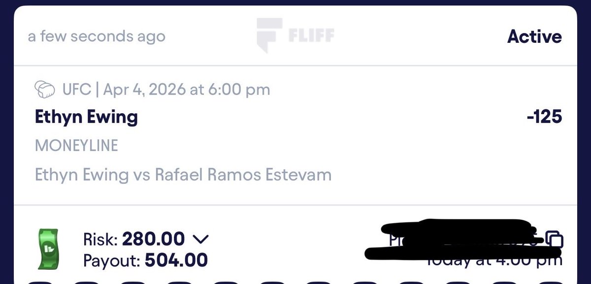 GhostEVplays's tweet image. 🥊 Fliff UFC +EV Play

🥊 -125 (FV -138.82)
+EV: 4.63%
Playing: 1.86 Units

#fliff #sports #ufc #mma