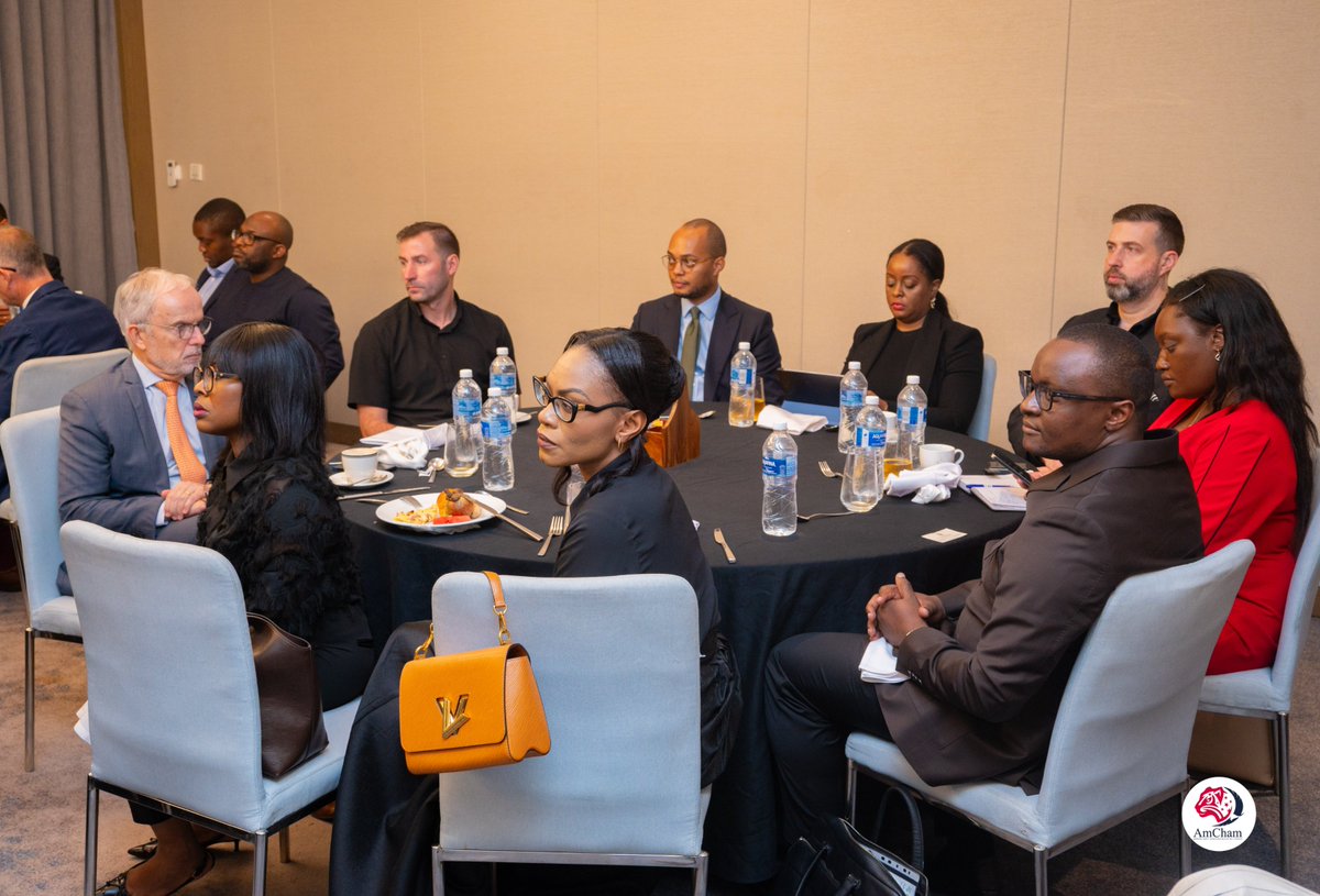 AmChamRdc's tweet photo. The AmCham DRC was delighted to welcome new members during a business breakfast on Friday 27 March, attended by the newly appointed US Chargé d'affaires in DRC. @AmbaRdcongoUsa @USChamberAfrica @USEmbKinshasa @YannSukakumu https://t.co/IAGvM6peGO
