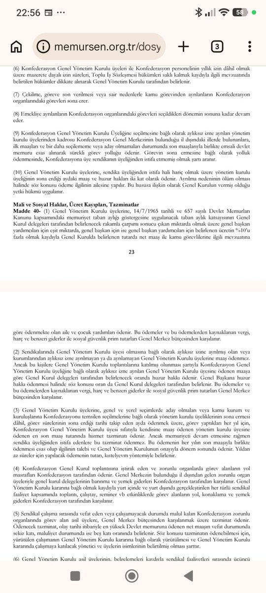 Cumhuriyet sayesinde Anadolu'nun bir ücra köyünden kul iken, kul olmaktan çıkıp yurttaş olup sendika başkanı olan zat aylık olarak; eğitim bir sen başkanlığından-tüzük aşağıda- 6500*22,722793 üzerinden 147.698 TL olmak üzere tüzükte belirtilen genel başkan için %10 artırımı ile