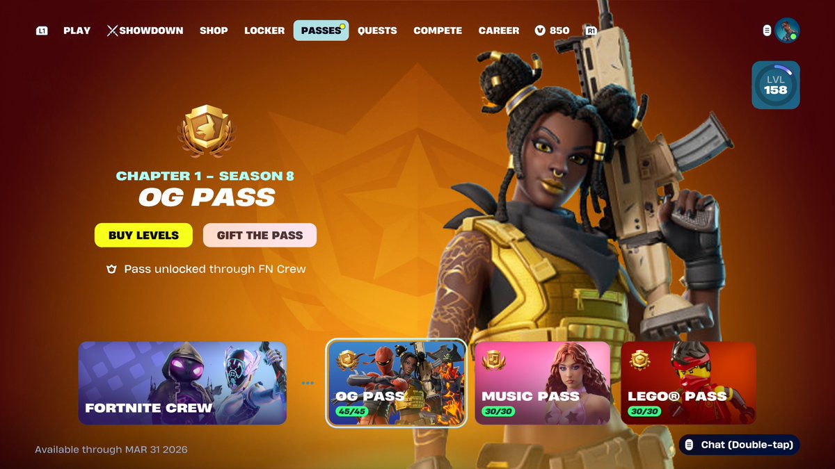 FortniteFNLK's tweet photo. FORTNITE ITEM SHOP RELEASE DATES!

- Howlee Skye Sidekick: March 29
- Rogue Agent Starter Pack: March 29-31
- Sakara Crew Pack: March 31 
- OG Chapter 1 Season 8 Battle Pass: April 1
- New PlayStation Plus Celebration Pack: April 15
- Super Meat Boy 3D Sidekick: April 
- Bloons TD 6 Dart Monkey Sidekick: April 23
- Cyberpunk Adam Smasher Skin: March
- Barricade Skin: March 
- Havoc Car Body: March
- 007’S Aston Martin DBS Car Body: March
- Crimson Desert Kliff Skin: March
- Tung Tung Tung Sahur Skin: March
- Ballerina Cappuccina Skin: March 
- Marvel Gambit Skin: March 
- Marvel Rogue Skin: March 
- Elite Daigo Skin: March
- Meow Wagon Car Body: March
- Kill Bill Yuki Yubari Skin: March
- The Simpsons Canyonero Car Body: March
- Resident Evil Leon S Kennedy Skin: March 
- Resident Evil Skins Return: March
- Bugatti Centodieci Car Body: Unknown 
- Plantina Skin: Unknown 
- Lupa Skin: Unknown 
- Ghoul Skin: Unknown
- Rosette Tigeress Skin: Unknown 
- Harmony Lee Skin: Removed From Files
- Spiral Specialist Skin: Unknown
- Sideline Commander Skin: Unknown
- Brilliant Bomber Skin: Unknown 
- Gemini Skin: Removed From Files 

————————————————
NO RELEASE DATES BUT IS 100% COMING SOON! 

- Liv Morgan Skin
- Steve Austin Skin
- Payday
- Breaking Bad (Rumor) 
- Toy Story
- Patrick Star Sidekick
- Kingdom Hearts 
- Kernel Hearts 
- Stitch Sidekick 
- Masters Of The Universe 
- Ben 10 Skin
- Overwatch Skin 
- Sonic The Hedgehog Skin 
- Chainsaw Man
- Home Alone (Rumor Not Confirmed)
- Clyde Skin
- Freediver Skin
- Flowering Chaos Bundle Florin Skin
- DC Krypto Sidekick
- Michael Myers Skin 
- Space Jam 
- Kasane Teto Skin 
- Boney Bounce Emote 
- Rap Monster Emote 
- Groove Out Emote 
- She Venom Skins
- Pac-Man Back Bling
- New Apple Skin
- Tidy Emote 
- Creed Skin
- Mr Beast Skin 
- Piccolo Skin
- Son Gohan Skin 
- Giannis Antetokounmpo Skin
- Kid Laroi Skin
- Polo Prodigy Skin 
- Black Adam Skin
- Genoa Skin 
- Miles Morales Skin
- Spiderman 2099 Skin 
- Spiderman No Way Home Skin
- Anderson .Paak Skin
- Takumi of the Tides 
- Serpentbreaker Charlotte
- Reina Bundle
- Devil May Cry 
- One Piece
- Yakuza
- Fast & Furious 
- Demon Slayer 
- James Bond 
- Pixar's Cars 

USE CODE ‘FNLK’ #ad