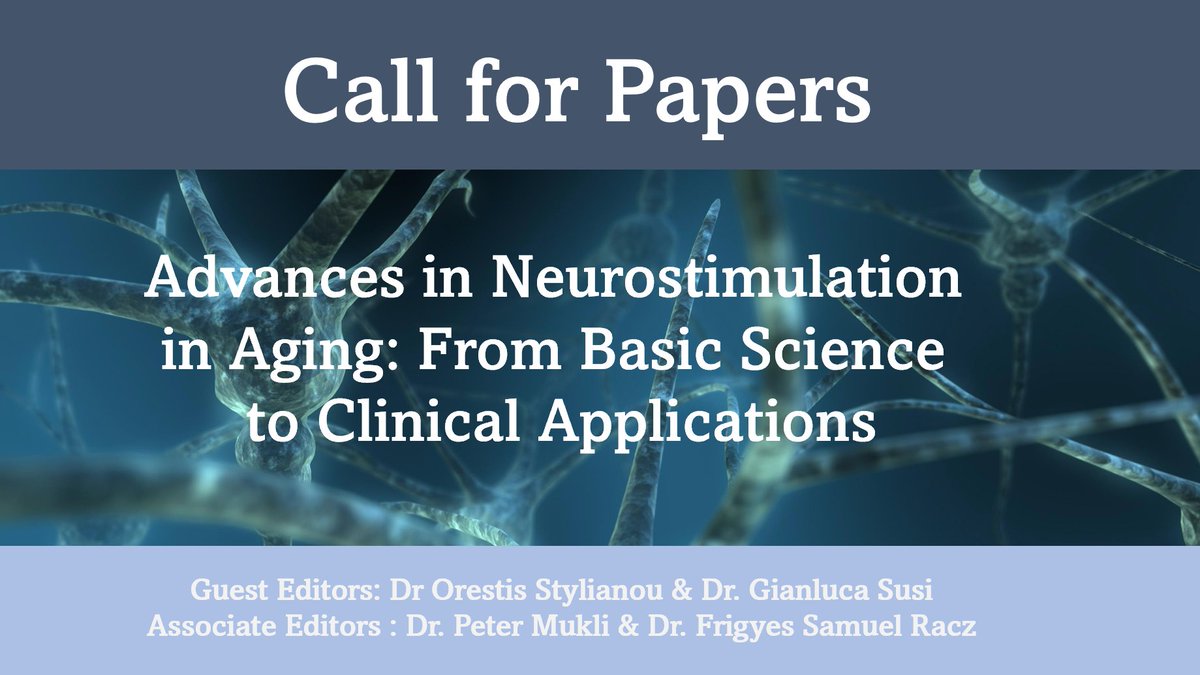 GeroScienceAGE's tweet image. 📢 #CallForPapers focusing on #neurostimulation in #aging! 📢

Read more in the comments and submit 📧at the link⬇️
springer.com/journal/11357/…

#brainstimulation #brainfunction #deepbrainstimulation #memory #magneticstimulation #centralnervoussystem #agerelatedmemorydecline
