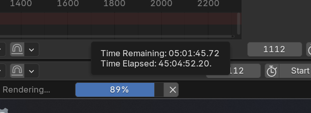 Seanorigin92's tweet photo. I'm enjoying almost 2 day render time on a heavy scene https://t.co/QLMrkQU7qj