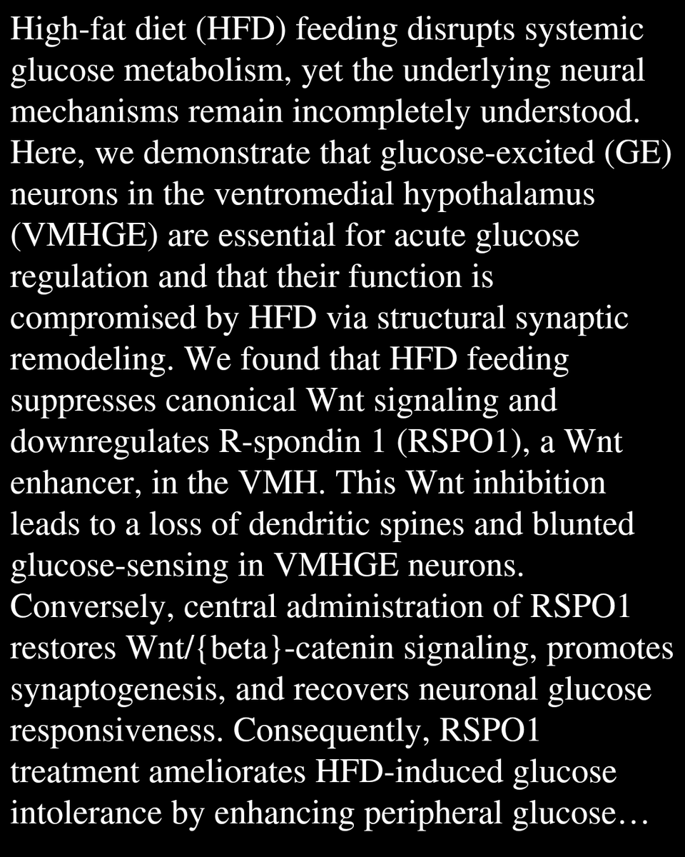PBTQ's tweet photo. R-spondin 1 restores hypothalamic glucose-sensing and systemic glucose homeostasis via Wnt signaling in diet-induced obese mice

LEE, M.-l., He, S., Abe, T., Chang, C.-P., Enoki, R., Toda, C.
https://t.co/Nyx4DyRAff https://t.co/GNOlXMSAXY