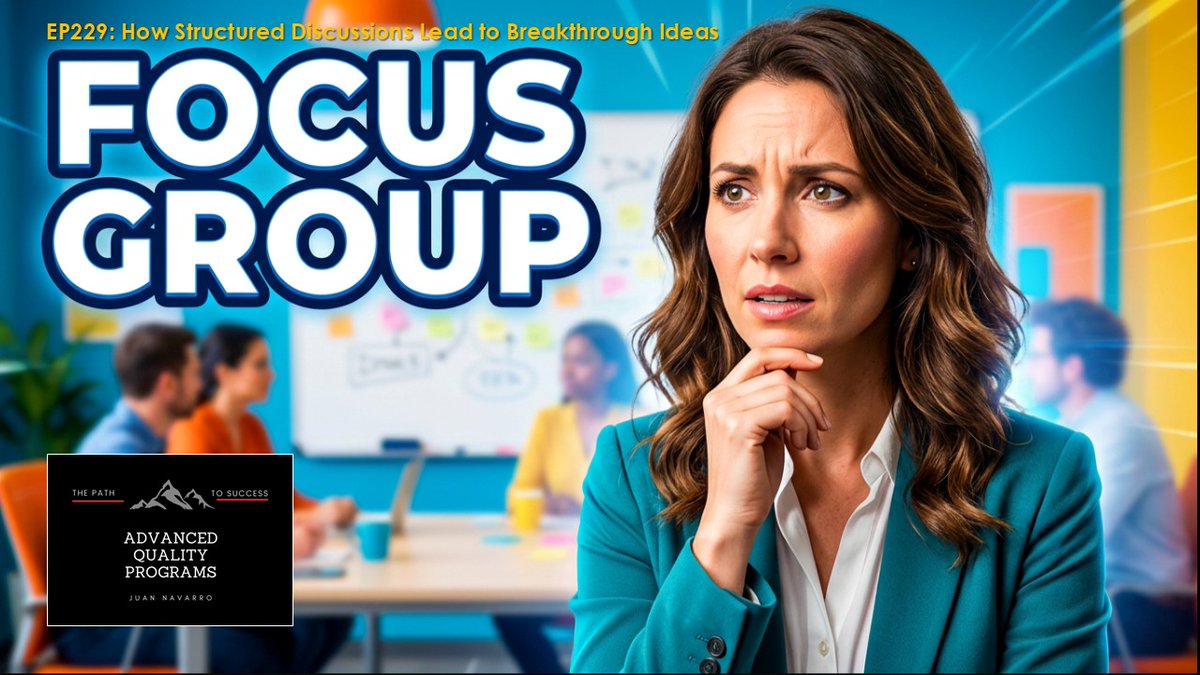 JuanNavarroAdv1's tweet image. EP229: How Structured Discussions Lead to Breakthrough Ideas
Imagine your project isn’t working. Y What to do?
#AdvancedQualityPrograms #JuanNavarro #FocusGroups #TheQualityGuy
youtu.be/8_8BcN1rIdM