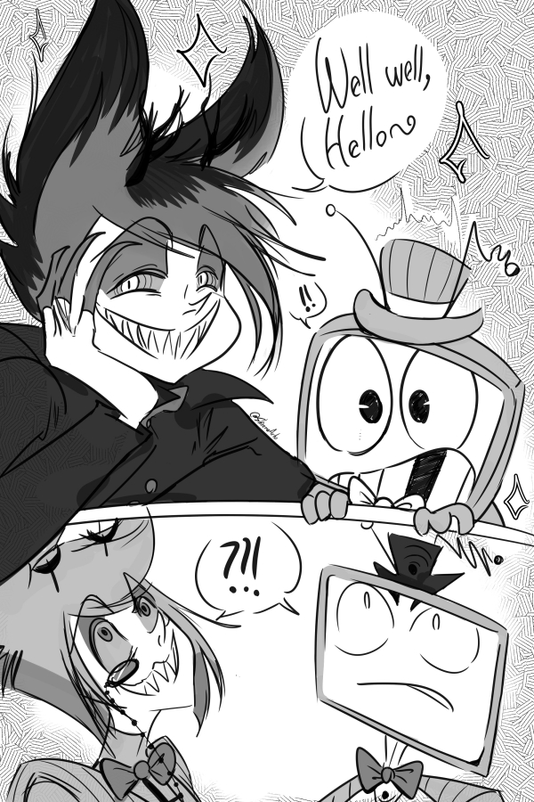 When I say "Now it's time to draw GuitarSpear!" something happens and I just end drawing smt else 😂

I didn't know they actually have a ship name! Idk if I like to think about them like their AU versions, their younger versions, or their sons (?)

#LostSignal #RadioStatic #VoxAl