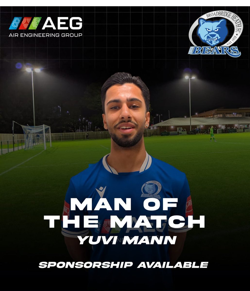 thebearsbbhfc's tweet photo. 🏆 Man of the Match 🏆

Unsurprisingly the Man of the Match in yesterday’s 3-3 draw with @DealTownFC  was Hatrick hero @yuvimann1 

Congratulations Yuvi on your first Senior Hatrick! 👏👏 https://t.co/LimeUSEH05