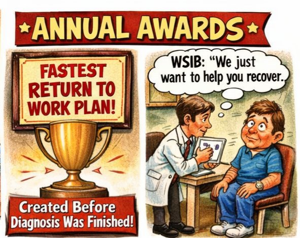 PhoenixRizin09's tweet photo. Nothing screams “we care” like rubber-stamping your return-to-work papers while you’re still waiting for test results.
This isn’t recovery — it’s a claims-closing speedrun !
#InjuredWorkers #ReturnToWork #WorkplaceInjury https://t.co/uEkWn6eCxM