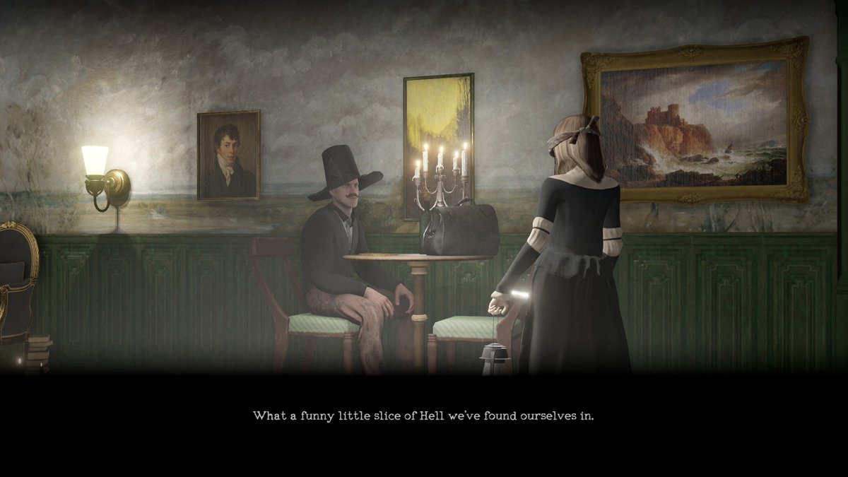 TM_MoosieMoose's tweet photo. Everyone please go try the Withering Rooms demo because it's such a fun, engaging game. It's a really hidden gem that I think more people should play. A lot of good characters and world building, and the art &amp; music is GREAT! 9.5/10, gotta get the other endings! https://t.co/OZHYaq8jpO