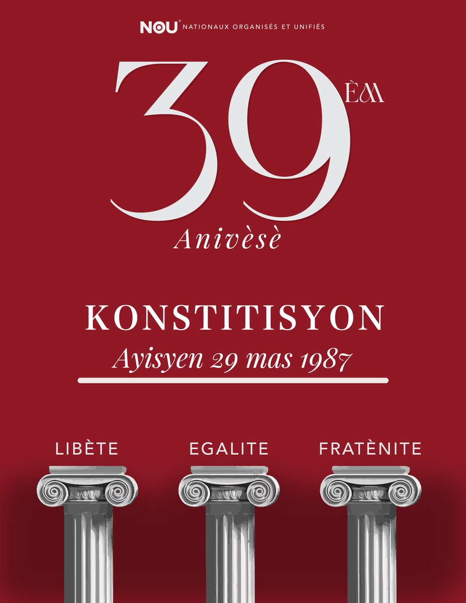 NouAnsanm's tweet photo. Toujou sonje, motè peyi an se konstitisyon an.
#YonLòtAyiti #NOUvote #AnsanmNOUka https://t.co/kcmO9y7KOY