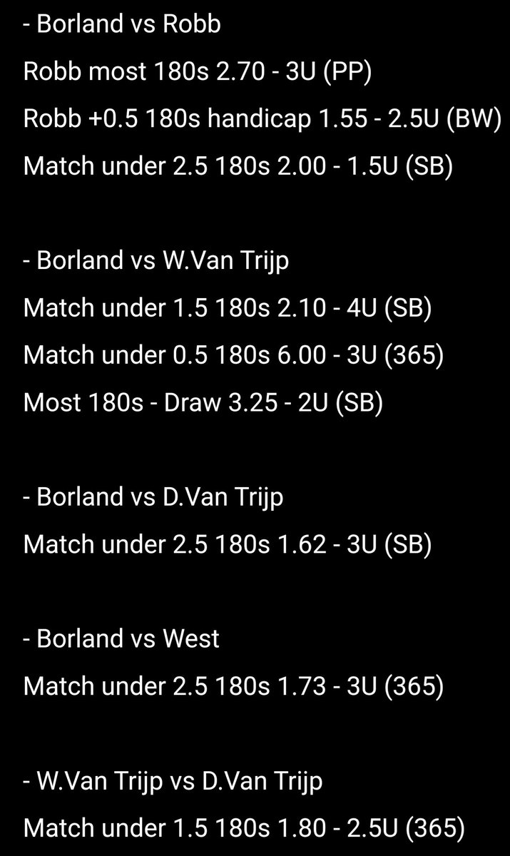 DartsBets180's tweet photo. Modus Super Series 30.03 (2/2) https://t.co/T71e5y0cAp