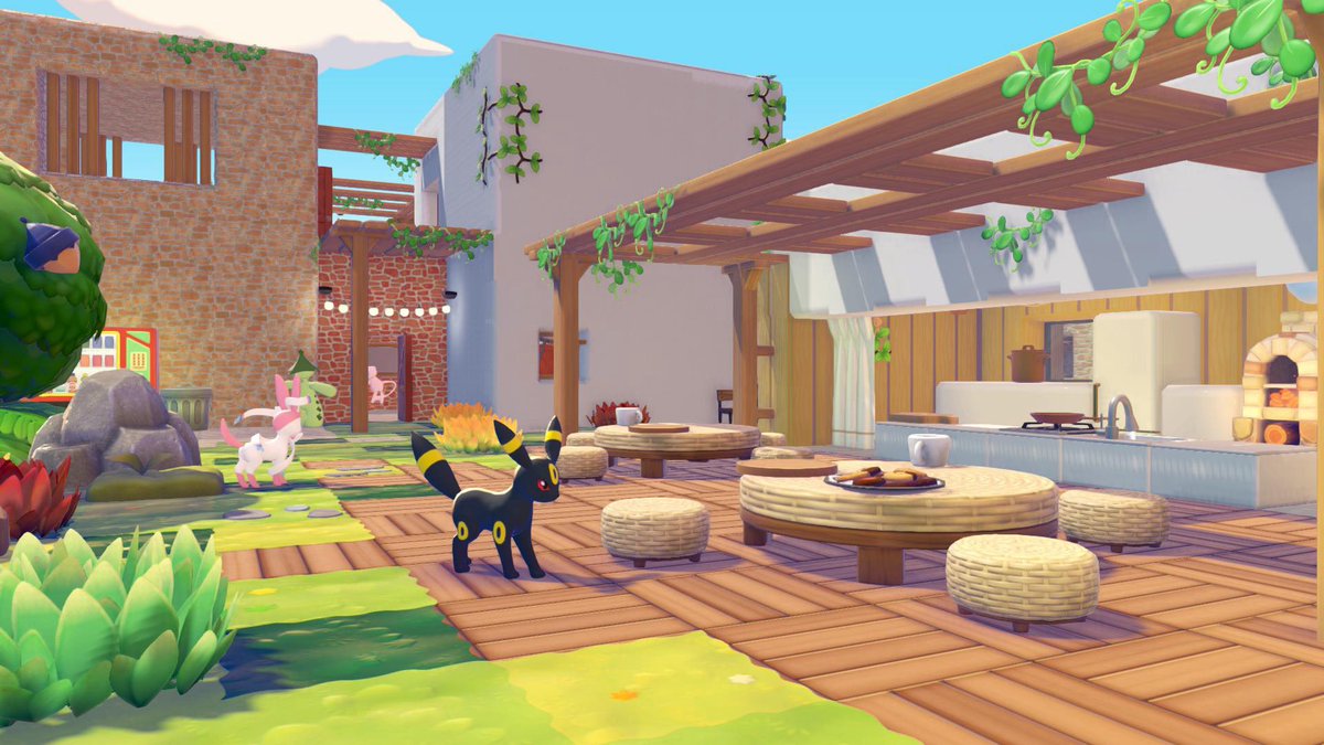 nehcaaz's tweet photo. My little #PokémonPokopia town is going well 🥰 https://t.co/mk0qZHEjkc