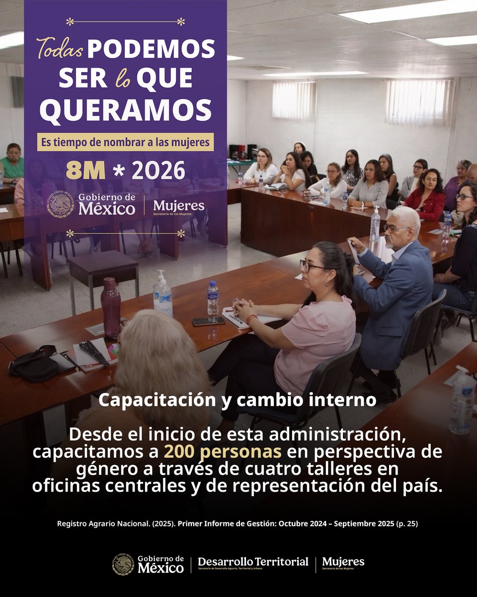 RAN_Nacional's tweet image. El cambio empieza adentro y cuando quienes atienden a las mujeres entienden sus derechos la institución se transforma para servirles mejor desde cada ventanilla y cada oficina del país. En México, es tiempo de nombrar a las mujeres. #SerLoQueQueramos #ConA #8M2026
