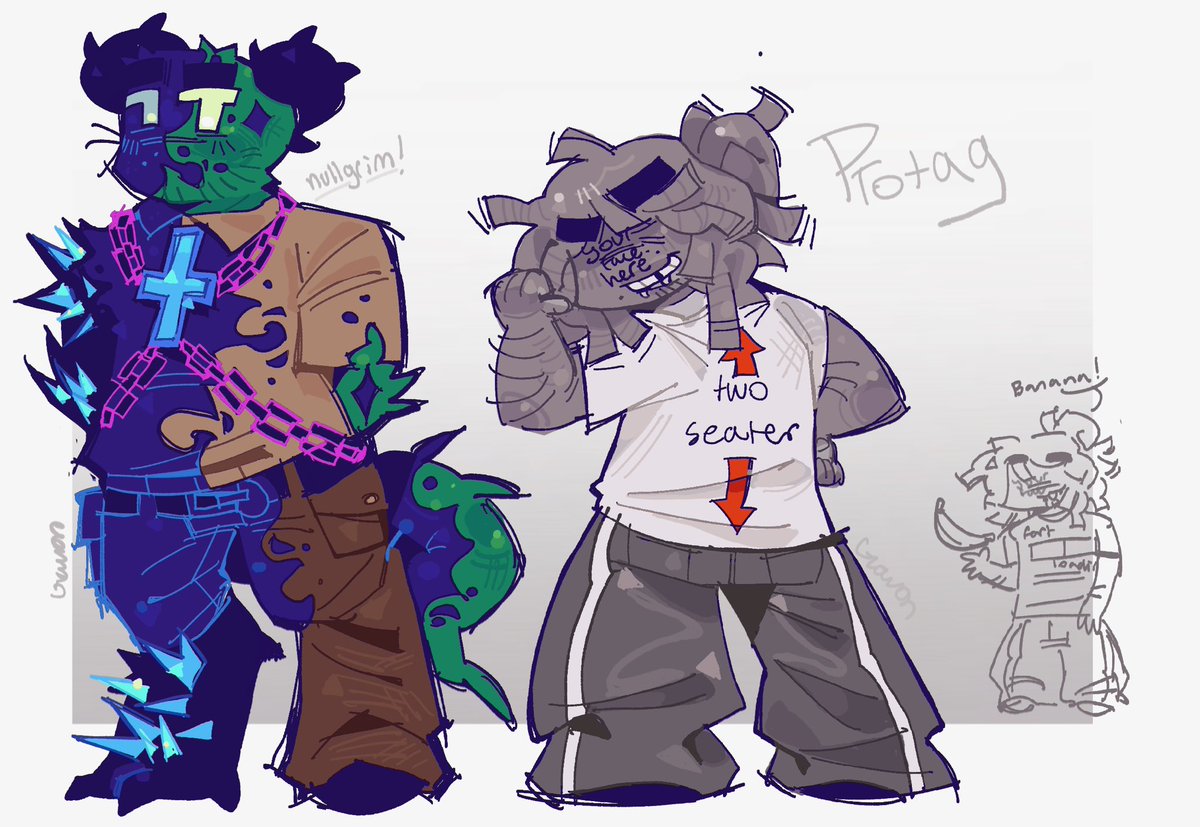 MrStariac's tweet image. #abnormalitiesapartment protag and nullgrim. #protagrim Hi. I need to finish playing lul! #robloxart