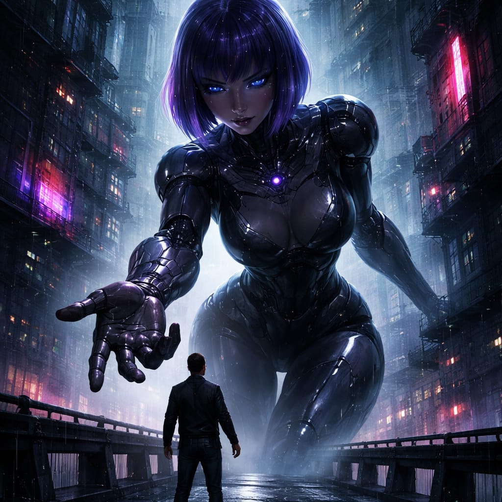 "Come with me, if you want to live!" #AIart️️️️️️️️️️️️️️️️️️️️️️️️️️️️️️️️️️️️️️️️️️️️️️️️️️️ #DigitalCreator #Cyberpunk #Android