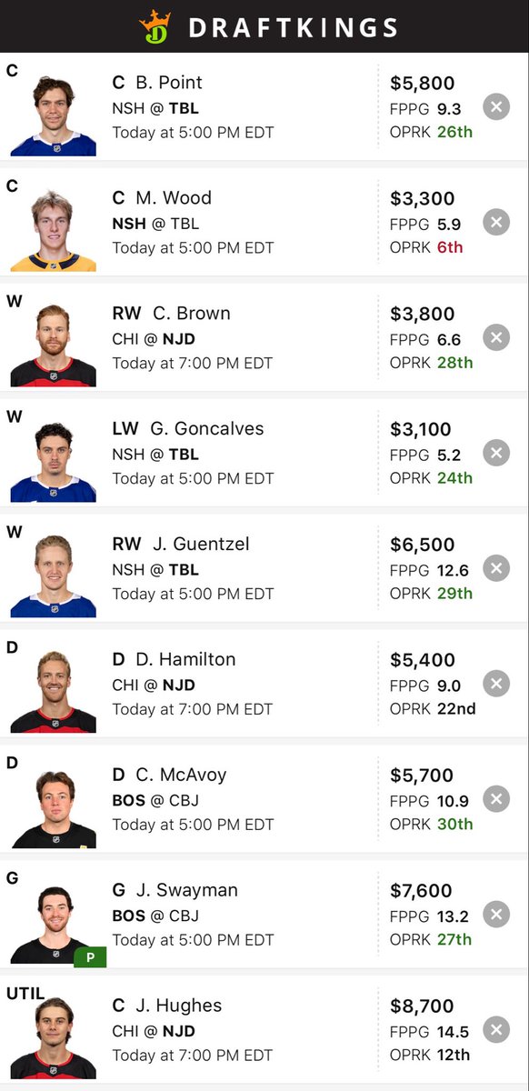 TheDFSDingo's tweet photo. NHL 3/29 MAIN SLATE

Devils and Lightning….thats the play. Also something about wood tonight I can just feel it. 

Light the lamp 🚨

#NHL #Fanduel  #DFS #Draftkings #NHLDFS #NHLBETS #DFSDINGO https://t.co/SK6CdyTyoR
