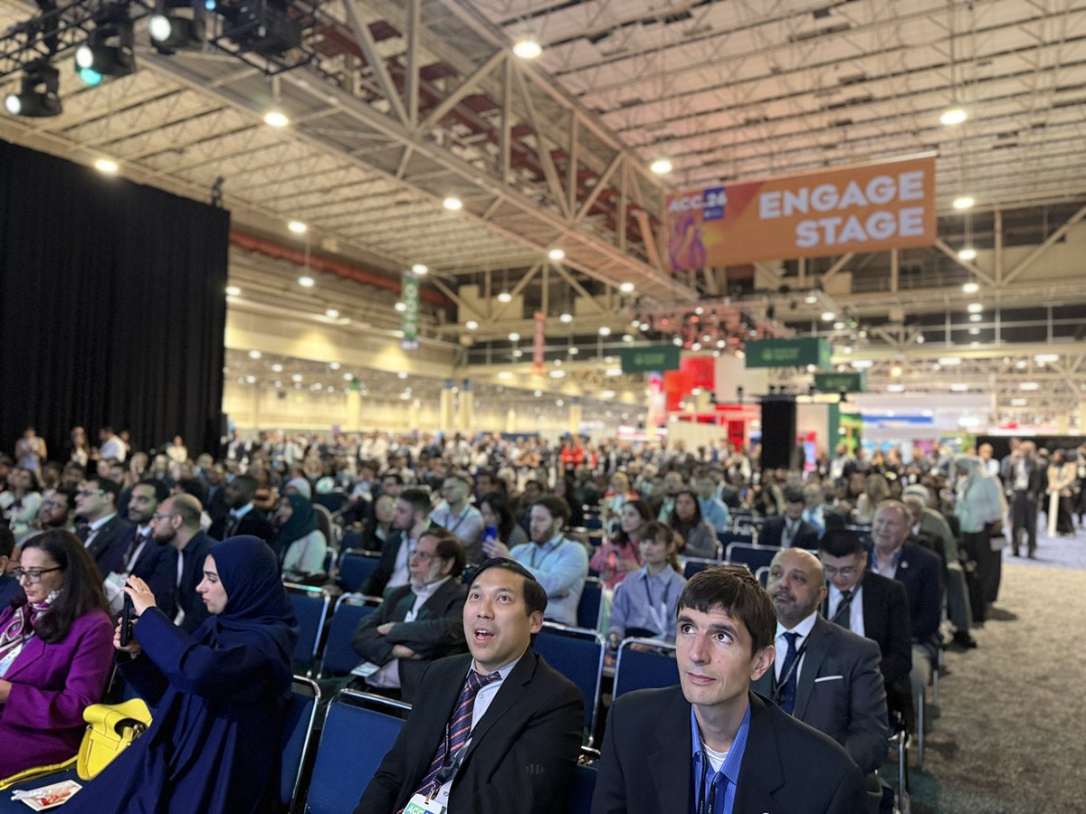 SaurabhSDani's tweet photo. Standing room only! @ACCinTouch @ChrisKramerMD #ACCFIT Jeopardy! This is how it’s done! Undoubtedly the most popular event at #ACC26 https://t.co/3Ba48enHGf