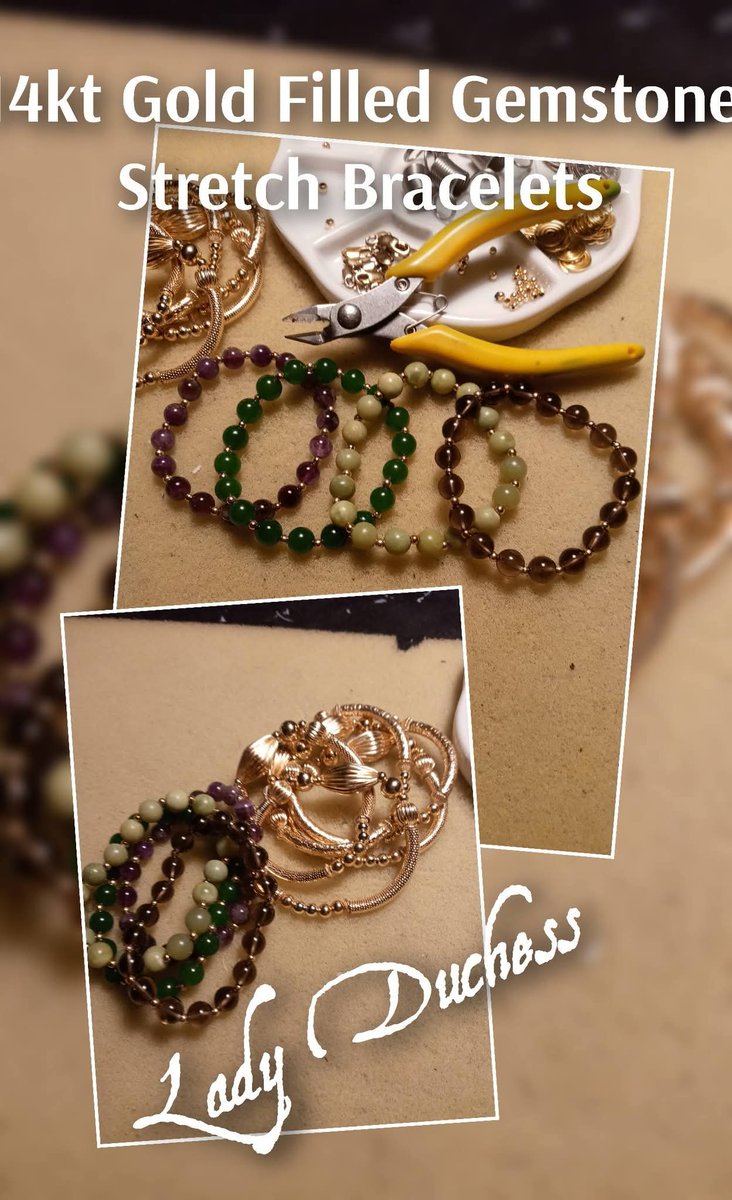 CrochetbyLadyD's tweet photo. 14kt Gold Filled Beads 
Gemstone Stretch Bracelets 

Seniors declare...
Gemstone Stretch Bracelets are the Rage!

One, Two, Three, Four...
Oh how they Adore!

These Bracelets!

No Clapse to bother with!

#ladyduchess

@stretchbracelets 
#gemstonebracelets https://t.co/ob5fAHoxLD
