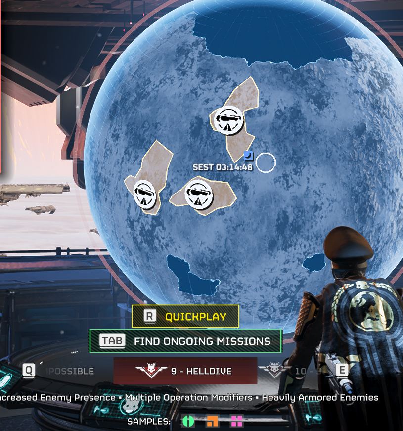 Hasselpoof's tweet photo. @helldivers2 any chance we can get a "reset missions buttons"? have come across several times when all missions that are showing are all commando missions, or a simple toggle to switch mission types that are showing, like only show normal mission or commando (and maybe even a only show SOS) https://t.co/RDsY0oelGD