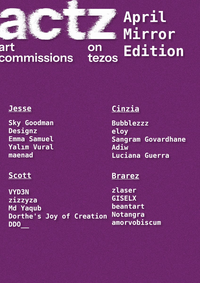The curators have made their selections for the April open call - Mirror edition.

Thank you to everyone who applied and congrats to the selected artists, your curator will be in touch with you soon for the next steps.