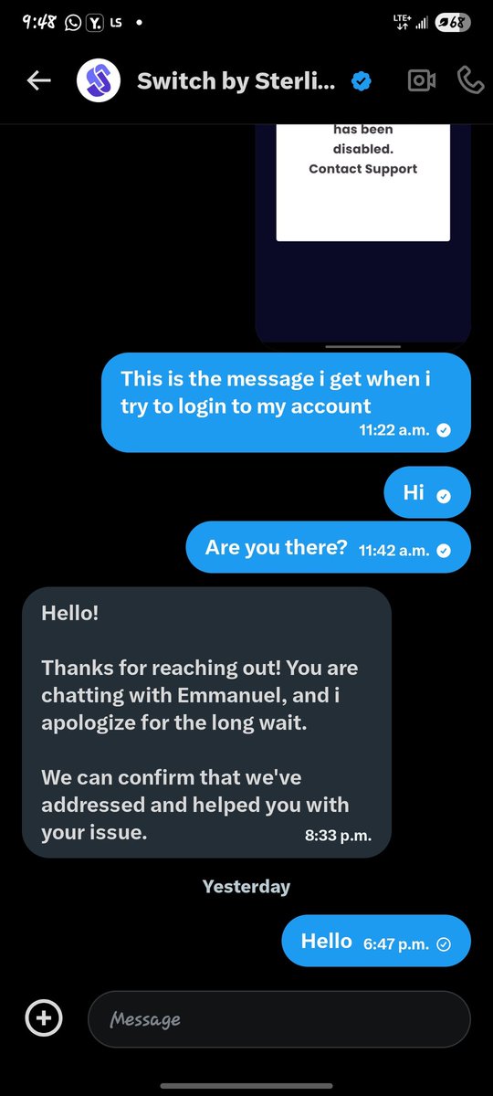 gamji_0's tweet photo. @Switch_Nig Worst bank ever https://t.co/a3pMF2hzxk
