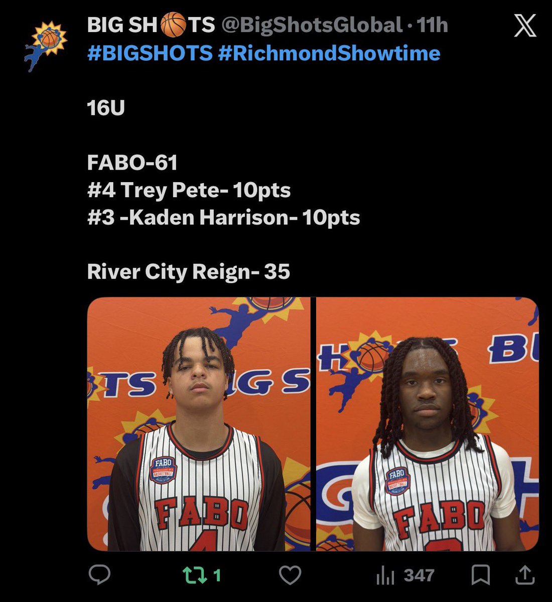 trey_pate4's tweet photo. Some highlights from the Big Shots Richmond Ralph Sampson Showtime!

Game 1: vs. Dre4m Chasers (1:47)
Game 2: vs. Hill City Crash BSC (1:22)
Game 3:  vs. River City Reign (also 1:22) https://t.co/PixNzu74eE