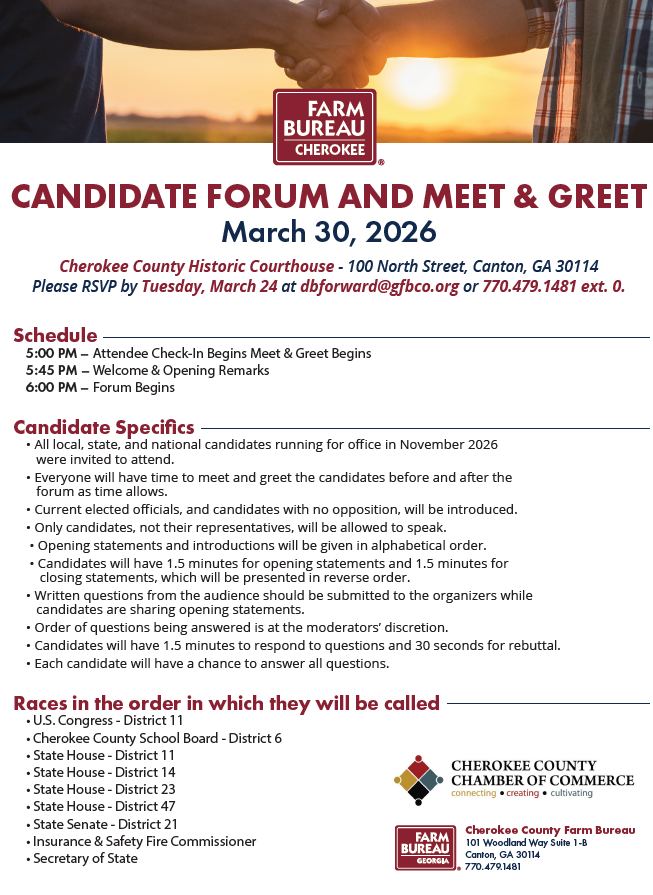 deandreforga's tweet photo. Join DeAndre Mathis - Tomorrow, Mon. March 30, 2026 at the Cherokee Candidate Forum https://t.co/E4AYYaf2Ga