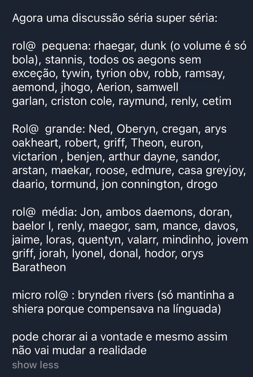 Confissões Asoiaf tweet media