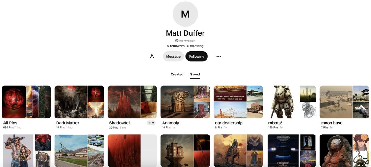 pantostado3333's tweet photo. 📍Matt Duffer's (@montvale84 now privated) Pinterest ST 5 Inspiration Board 🧵
 -posting these for archival purposes if you got more pls feel free to add-
 #conformitygate https://t.co/dlF8Xytjen