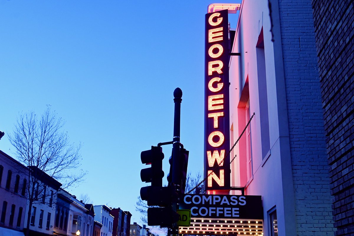 mvs202's tweet photo. I wish every neighborhood had its name in neon lights. Here are four vintage neon signs from DC (Georgetown, Takoma, Anacostia, and Arlington). What other neighborhoods have them? https://t.co/2SmPzzHkgN