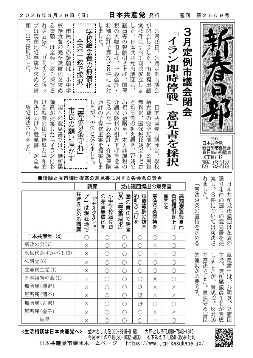 jcpkasukabe's tweet photo. 新春日部 | 日本共産党 春日部市議団 https://t.co/D8sbG4TeO7
誰もが安心して暮らせるあたたかいまちに
@jcpsaitama
@JCPkskb_support
@NamikiToshie_K #並木としえ
@miekokinoshita #木下みえ子
@G5pGx #大野とし子 https://t.co/Pu4iLrCQbO
