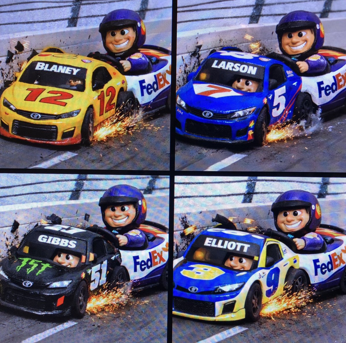 KennyMcyD's tweet photo. @Team_Penske @AustinCindric @MenardsRacing @joeylogano @shellracingus @Pennzoil @Blaney @AdvanceAuto Blaney doing “Blaney Things”… passing most of the field… Vs Hamlin doing “Denny Things”… running a competitor into the wall… https://t.co/XBdyLLT7Am