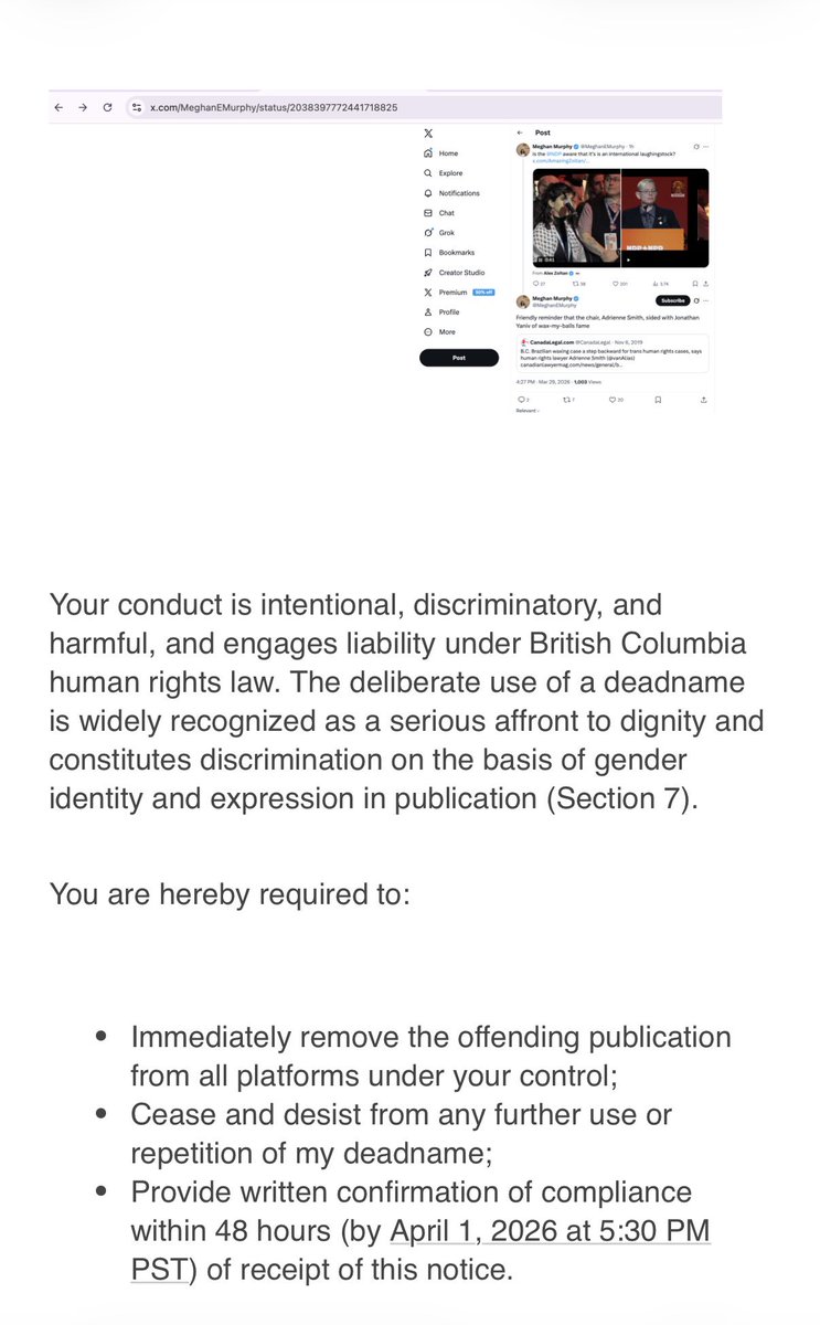 Meghan Murphy tweet media