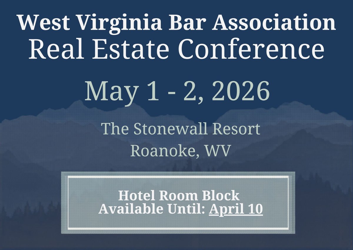 WVBarAssoc's tweet photo. Booking Link: https://t.co/9TAAVMCDqA https://t.co/rw6puoKZUF