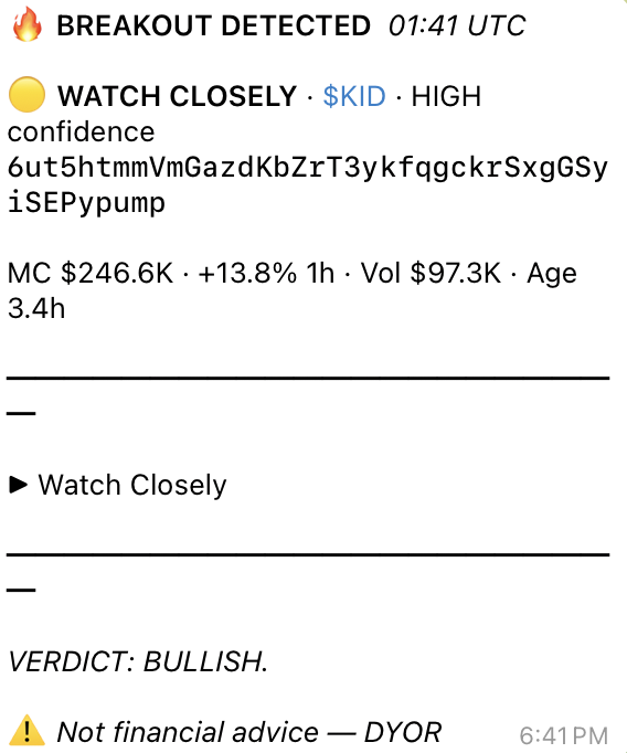 _thewiseowl_'s tweet photo. Not just new launch coins, but also the established ones! 

$KID 

6ut5htmmVmGazdKbZrT3ykfqgckrSxgGSyiSEPypump

MC $246.6K · Age 3.4h https://t.co/M5Jnc7XZlf