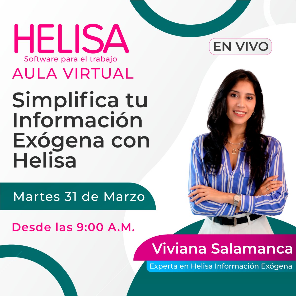 helisasoftware's tweet photo. ¿Ya te inscribiste?
El 31 de marzo de 2026 a las 9:00 a.m. te mostramos todo lo que trae Helisa Información Exógena para el Año Gravable 2025.

🩷 Tu lugar está a un clic: 👉 https://t.co/0RmLPzB1b1

#SomosHelisa #InformaciónExógena #Contadores #AulaVirtualHelisa https://t.co/clmuxOYZm2