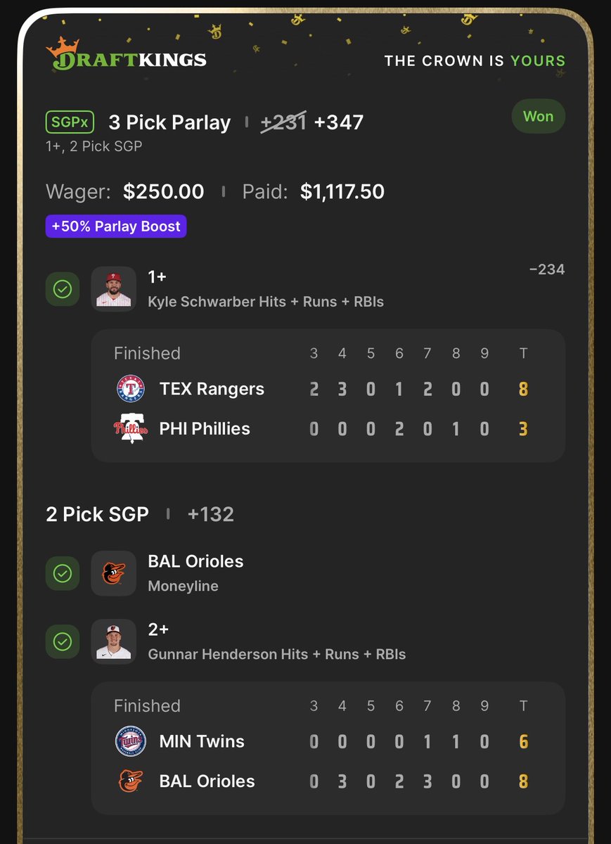 All_Hail_Bets's tweet photo. I’m on a heater!!! #sportsbettingtips https://t.co/FsvTjc5WQH